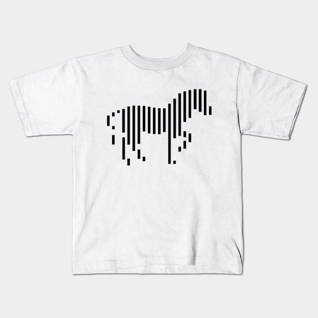 Black lines zebra Kids T-Shirt by Creative at home